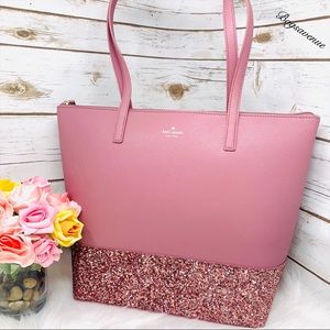 Glitter Kate spade Penny Greta Tote Dusty Peony